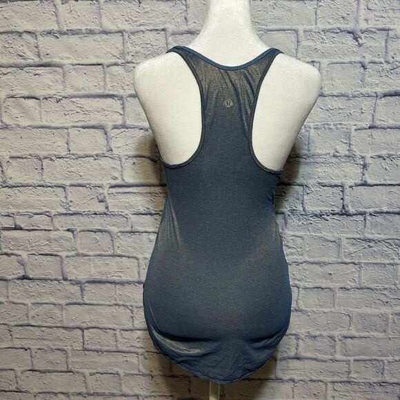 Lululemon What The Sport Singlet Tank Top Heathered Poseidon Gold W1L07S size 4 - Picture 6 of 11